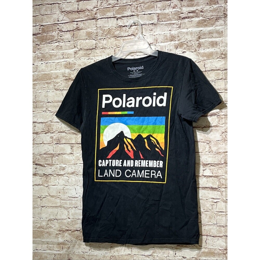 Polaroid T-shirt ‘capture and remember land camera’ Classic Retro black size Med